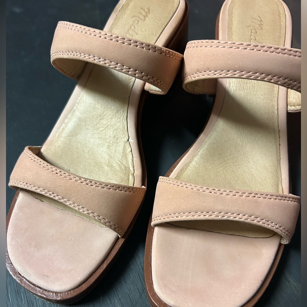 Madewell The Saige Double-Strap Sandal in Nubuck Leather dried rose